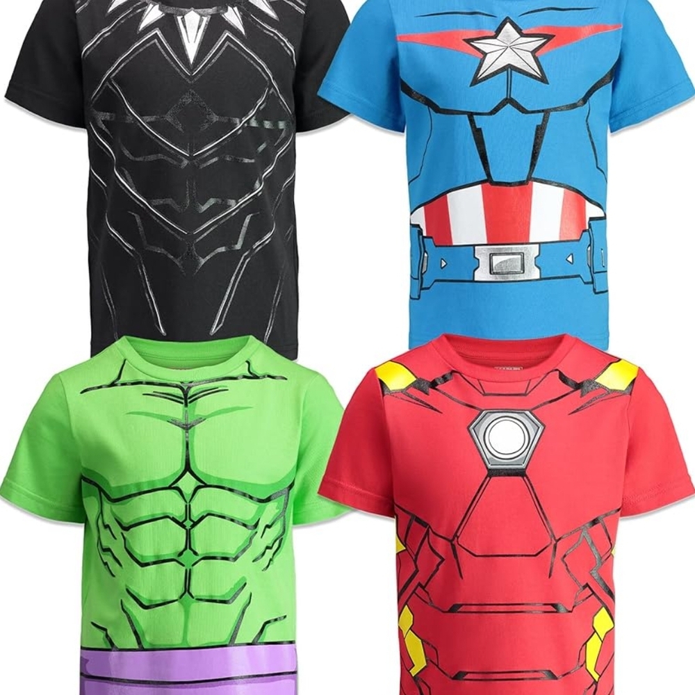 Set Of 4 Marvel Superhero Shirts